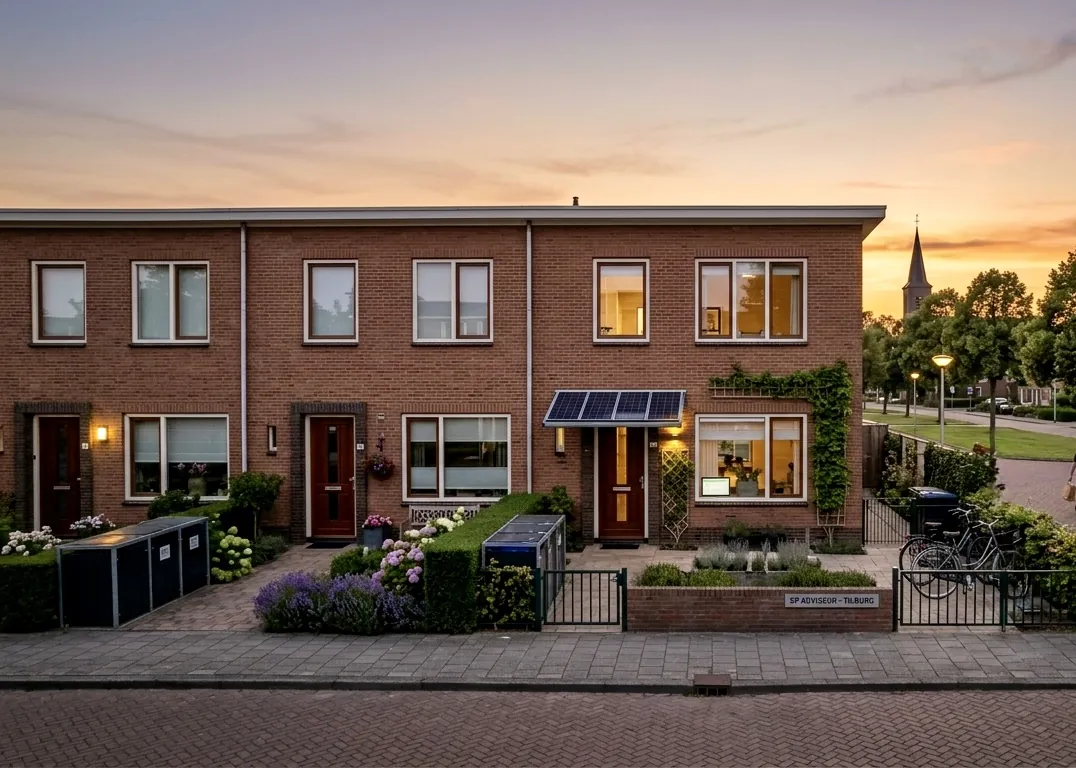 Rij tussenwoningen in een Brabantse woonwijk