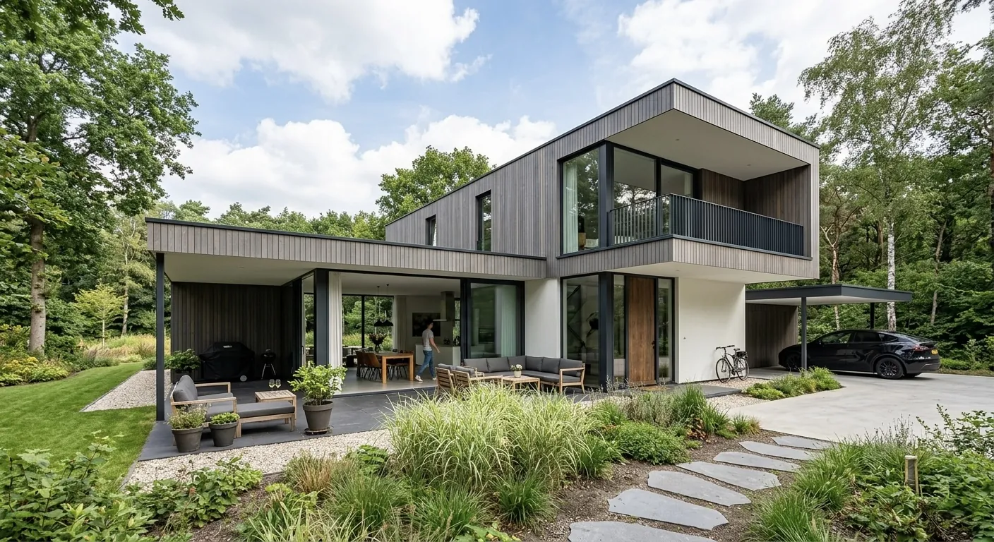 Moderne vrijstaande woning aan de bosrand